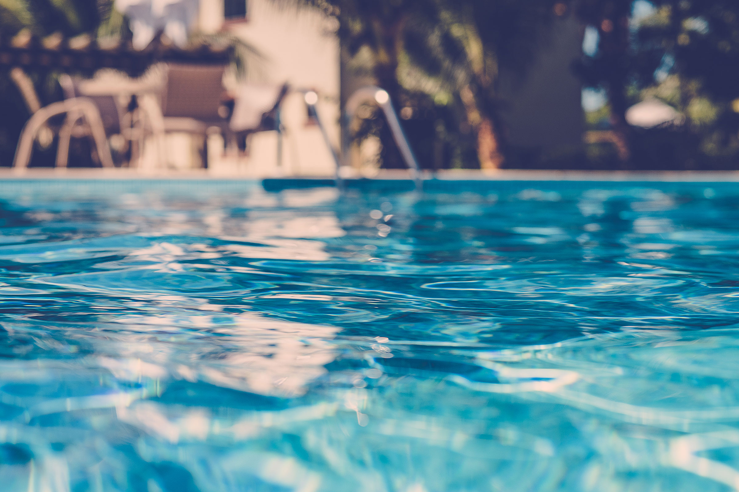 a blue pool of water