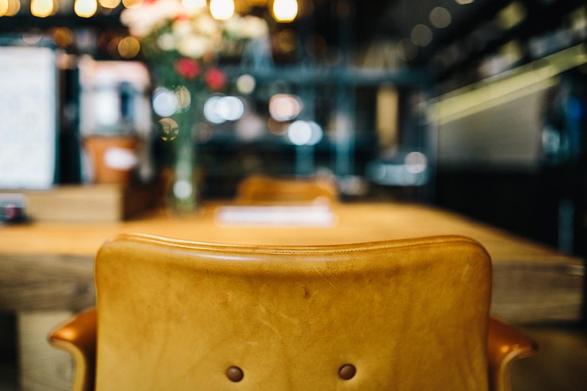 a glass mug on a table