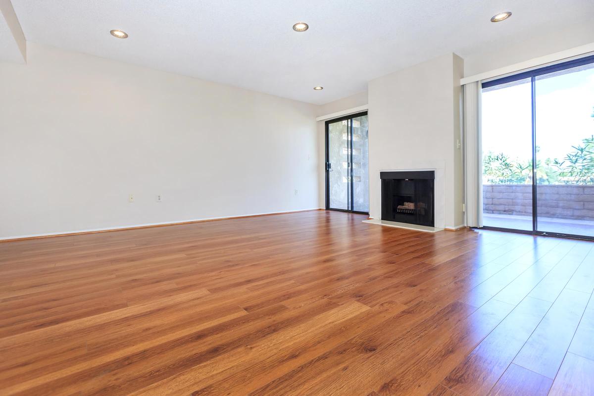 a room with a wood floor