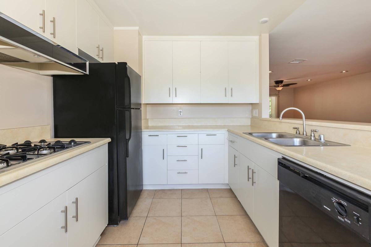 a kitchen with a stove and a sink