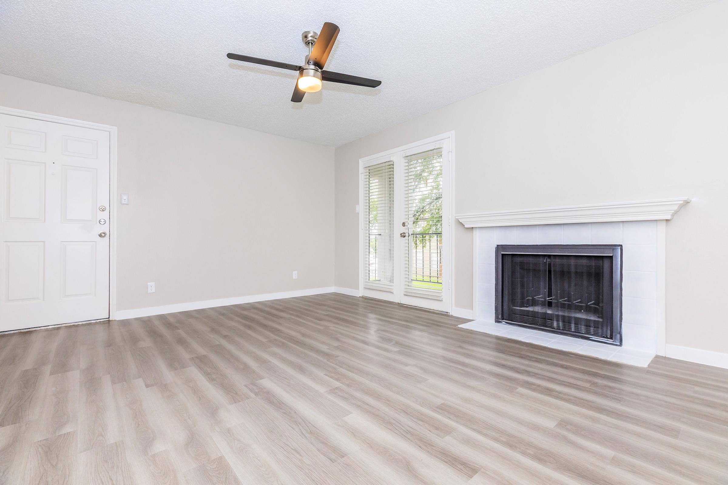 a room with a wood floor