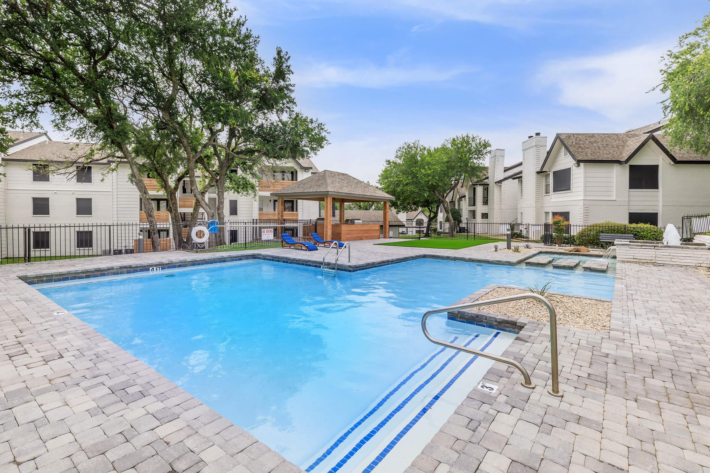 a small house in a pool