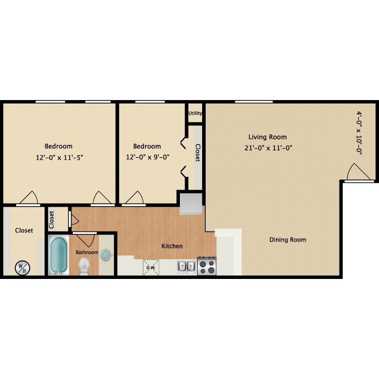 Floor plan image of The Marina Upstairs