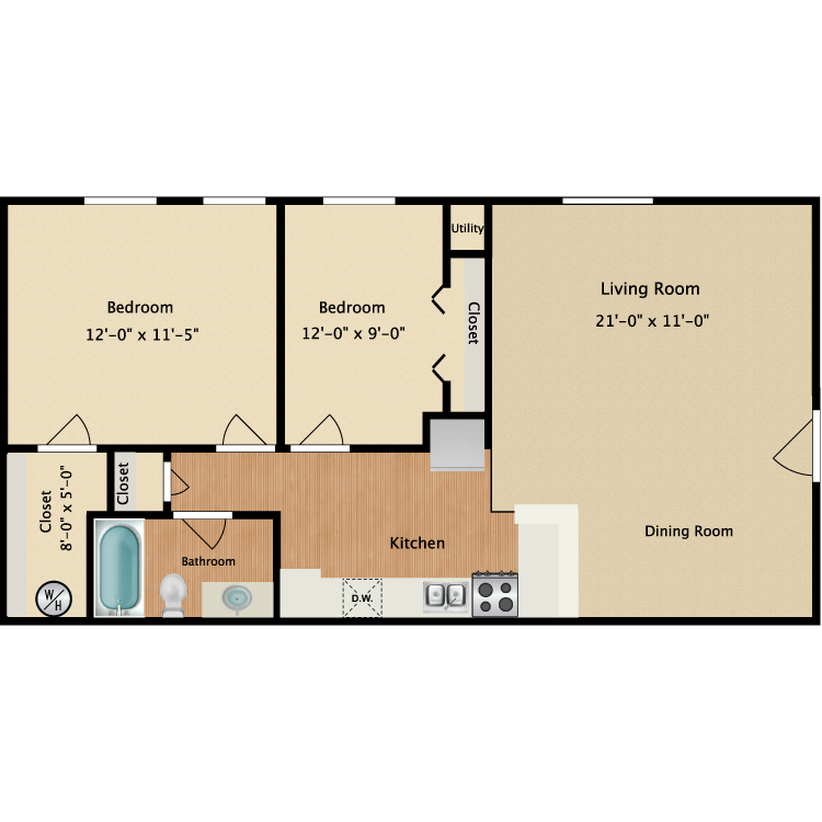 Floor plan image of The Marina Downstairs