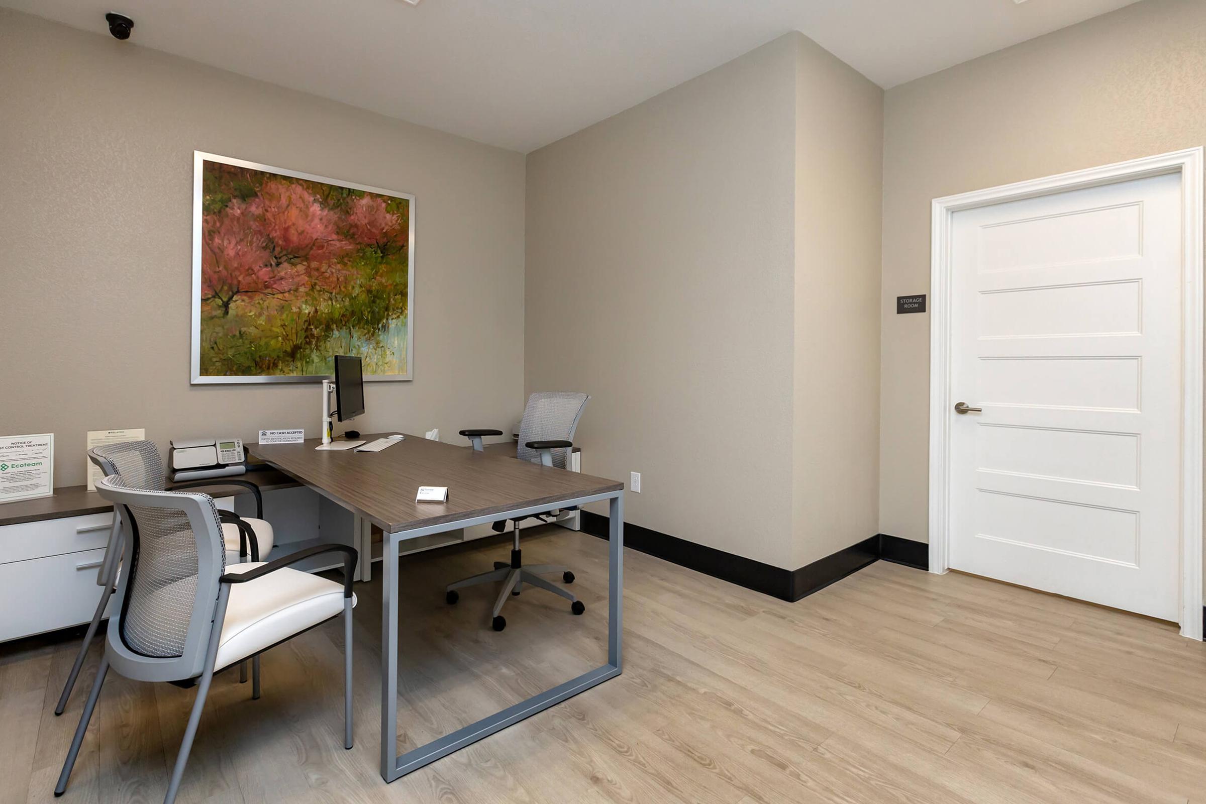 a living room with a wooden floor