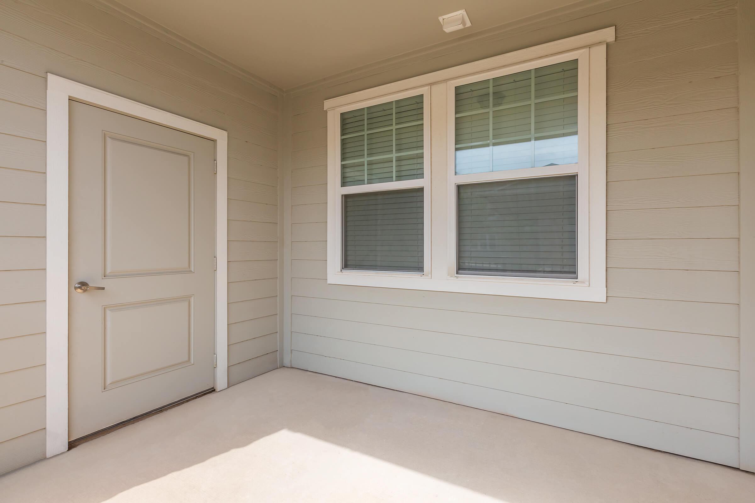 a room with a large window