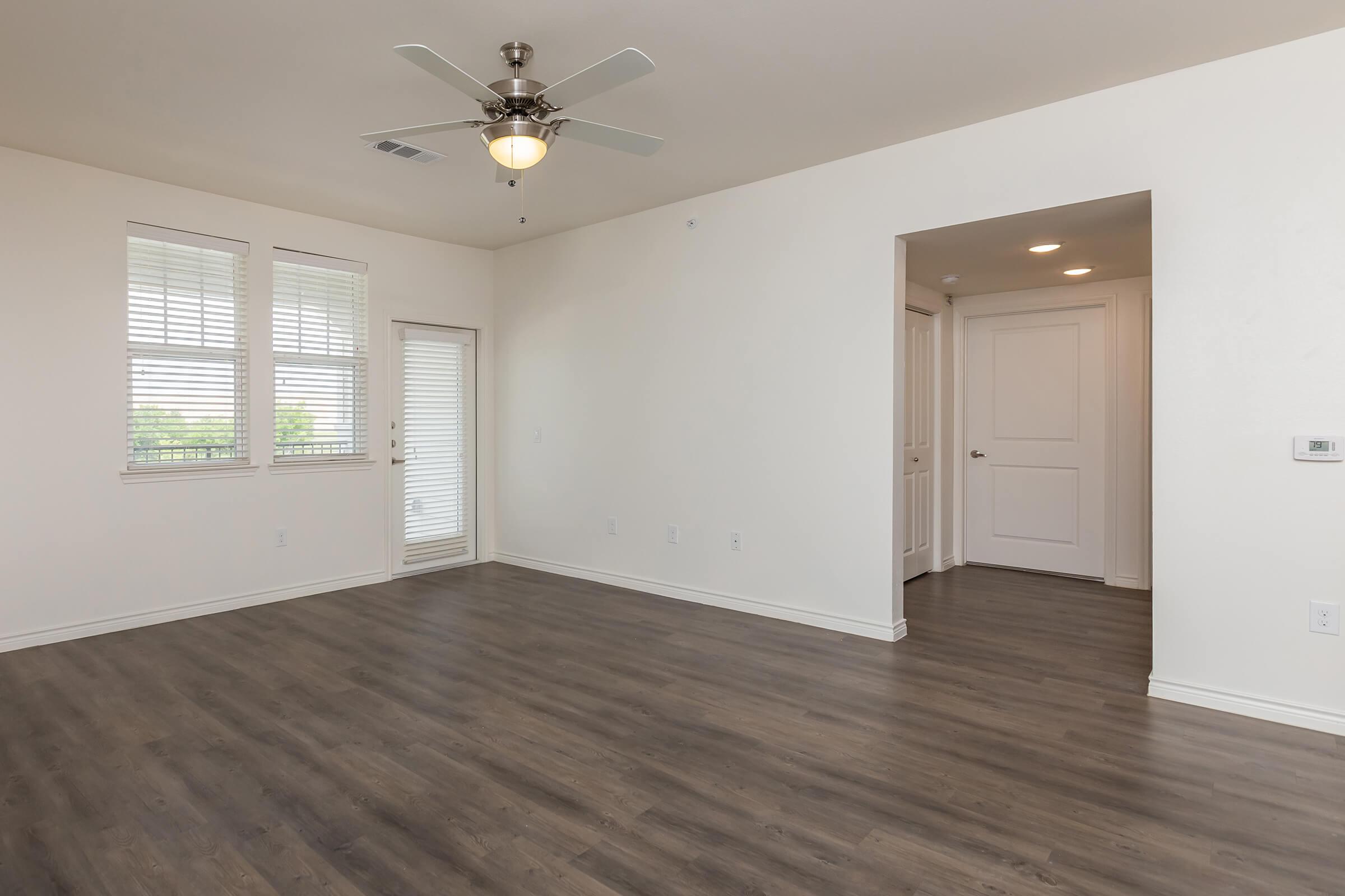 a room with a wood floor