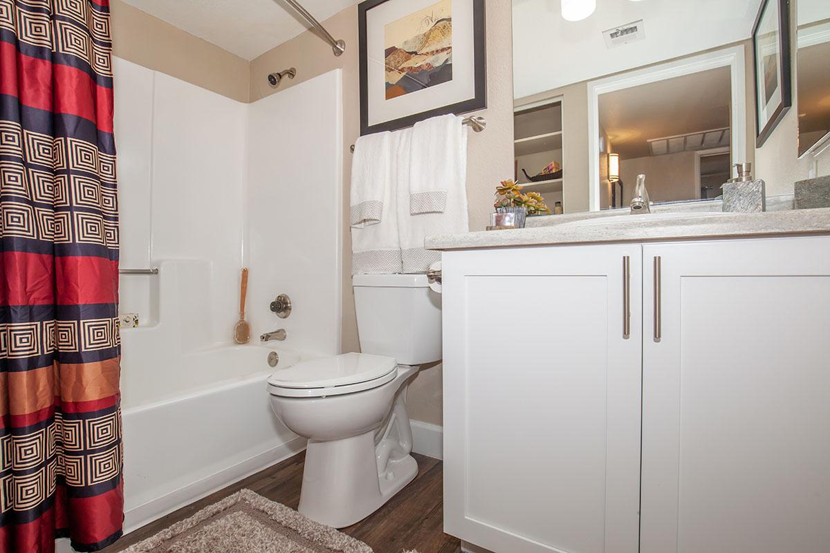 a kitchen with a sink and a shower