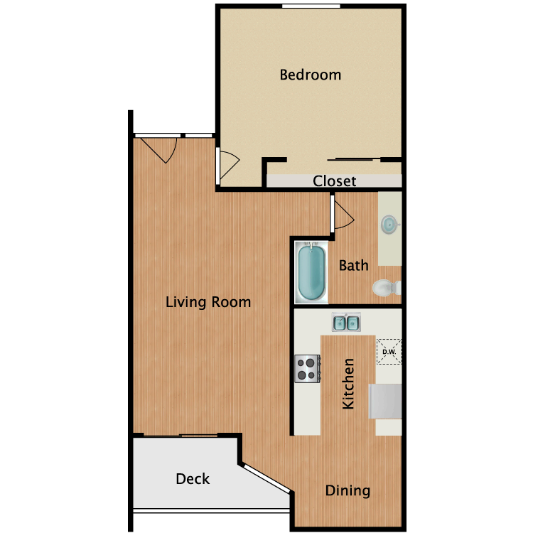 Floor plan image of One Bedroom