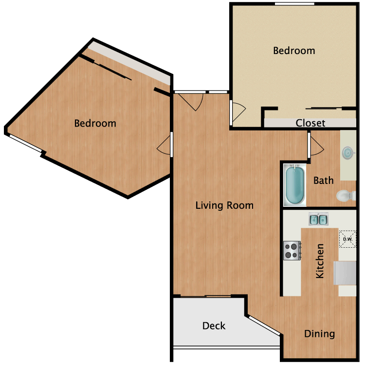 Floor plan image of Two Bedroom A