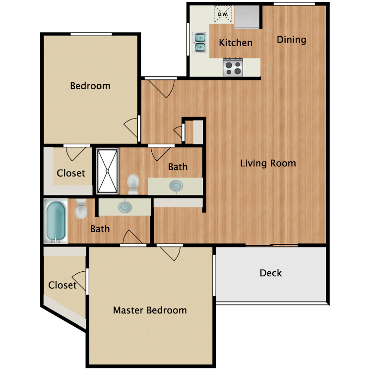 Floor plan image of Two Bedroom B