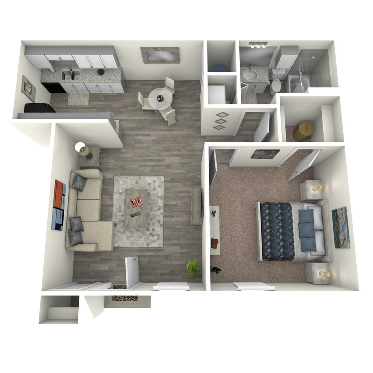 Floor plan image of 1 Bed 1 Bath