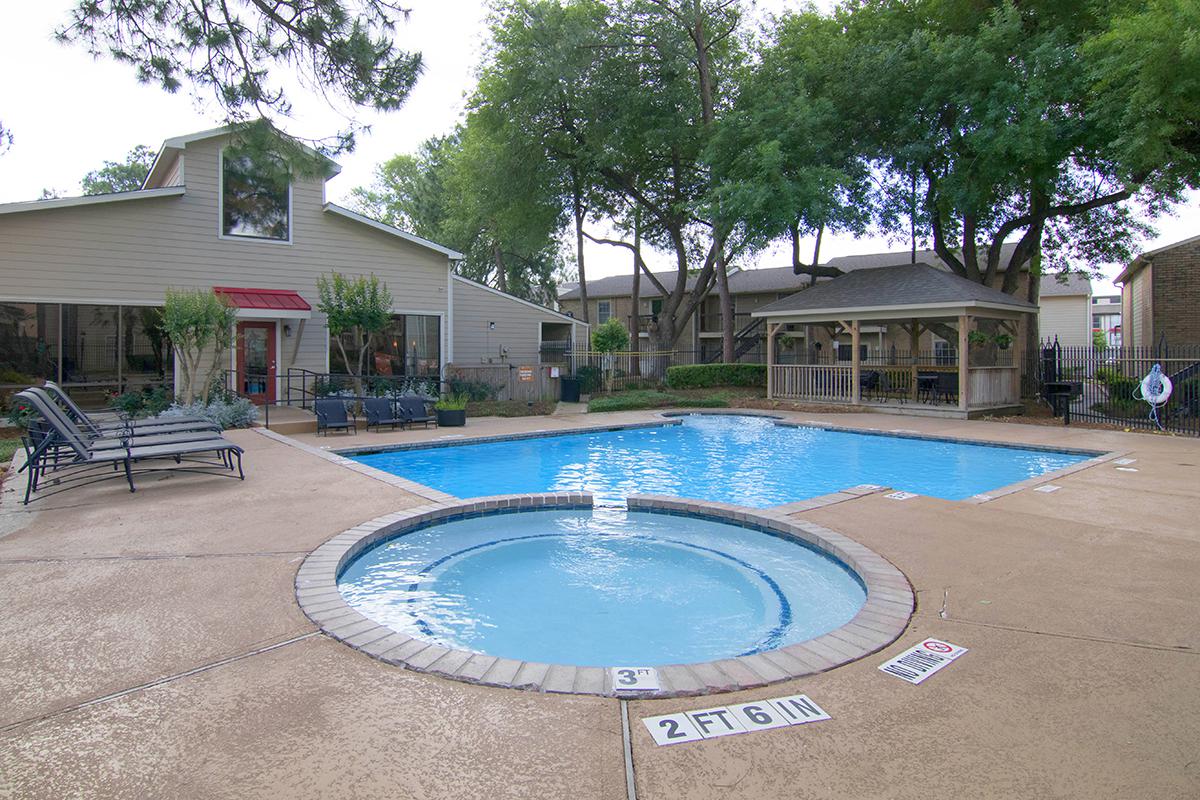 a small house in a pool