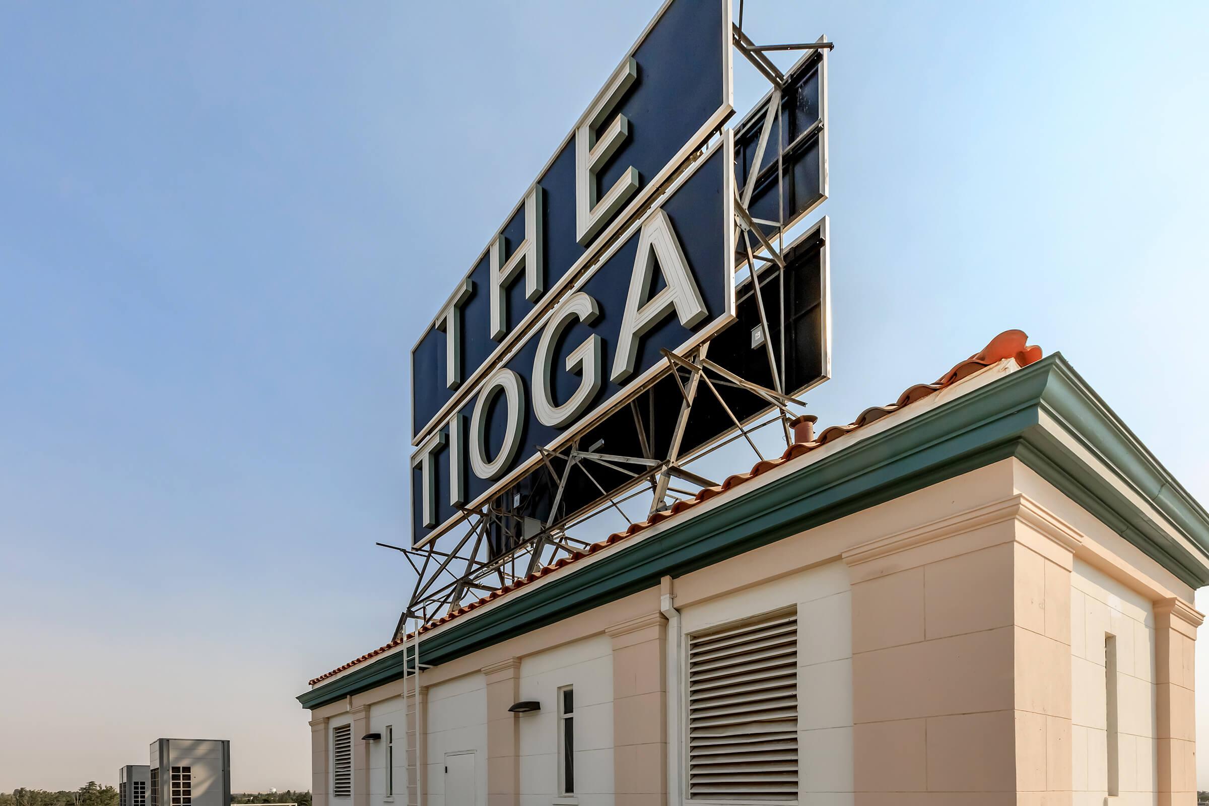 a sign on the side of a building