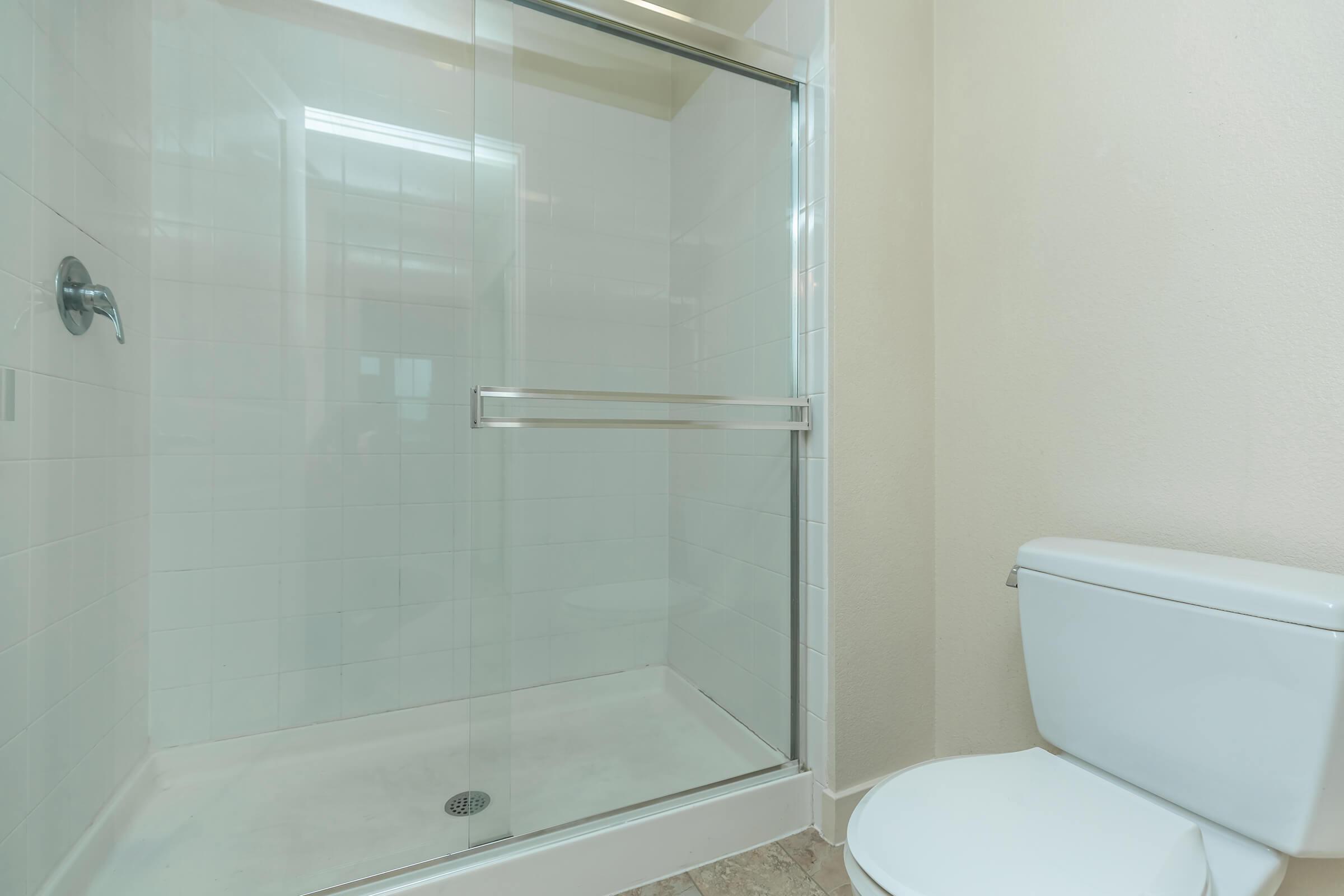 a glass shower door