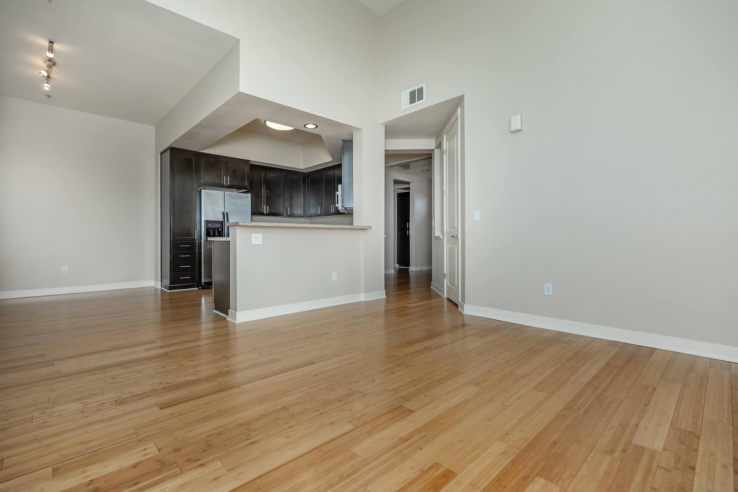 a room with a wood floor