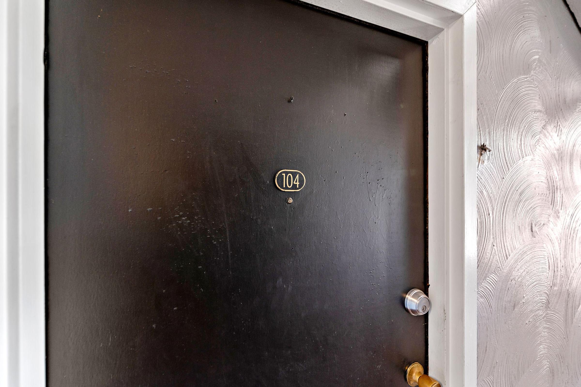 a close up of a door