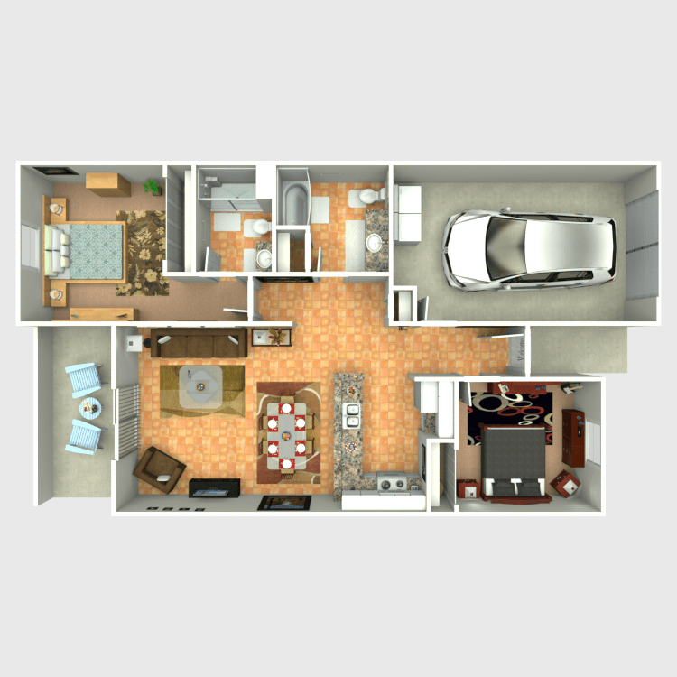 Floor plan image of 2 Bed 2 Bath
