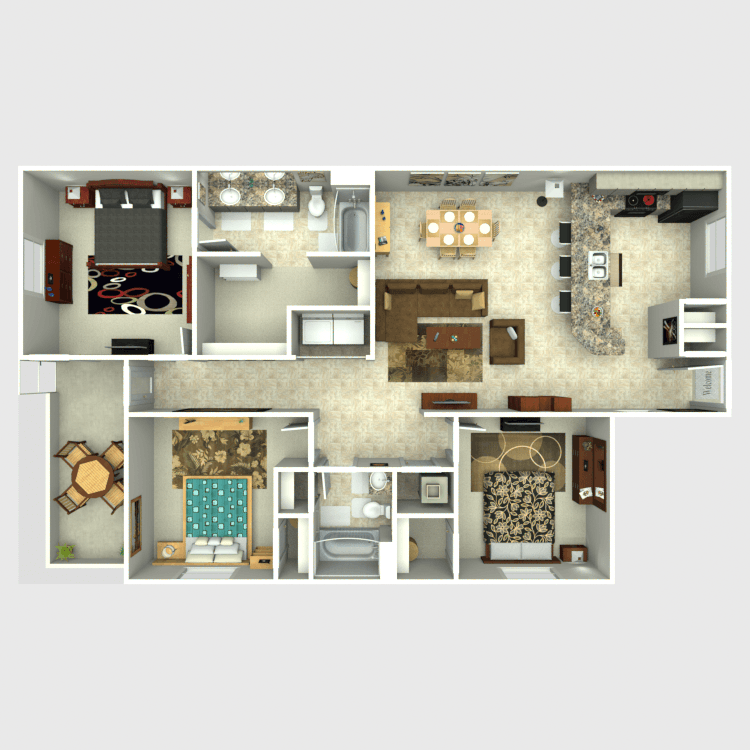 Floor plan image of 3 Bed 2 Bath