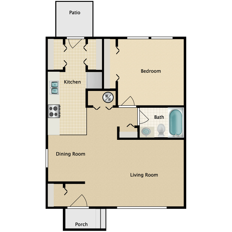 Floor plan image of 1 Bed 1 Bath G