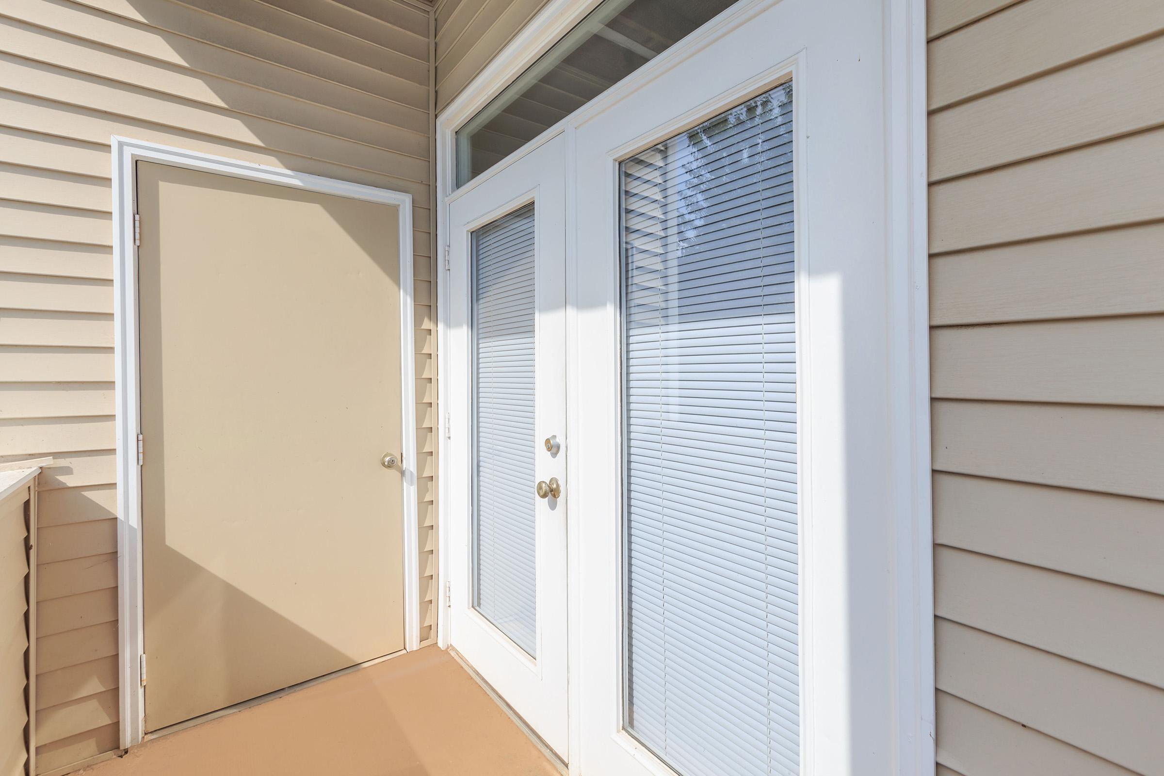 a white door with a window