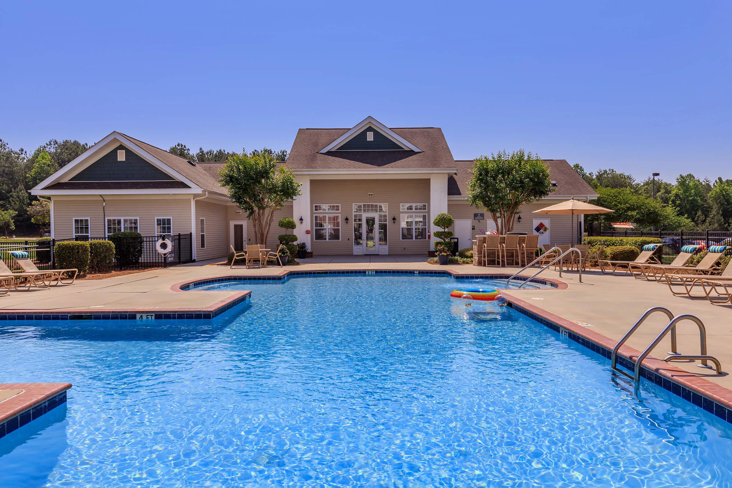 a small house in a pool of water