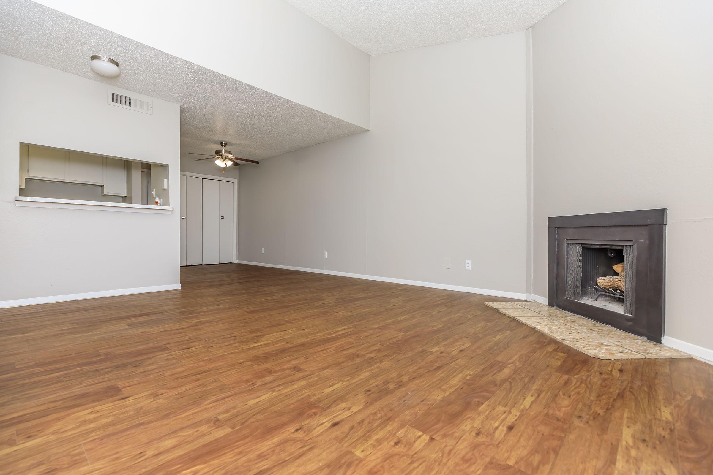 a room with a wood floor