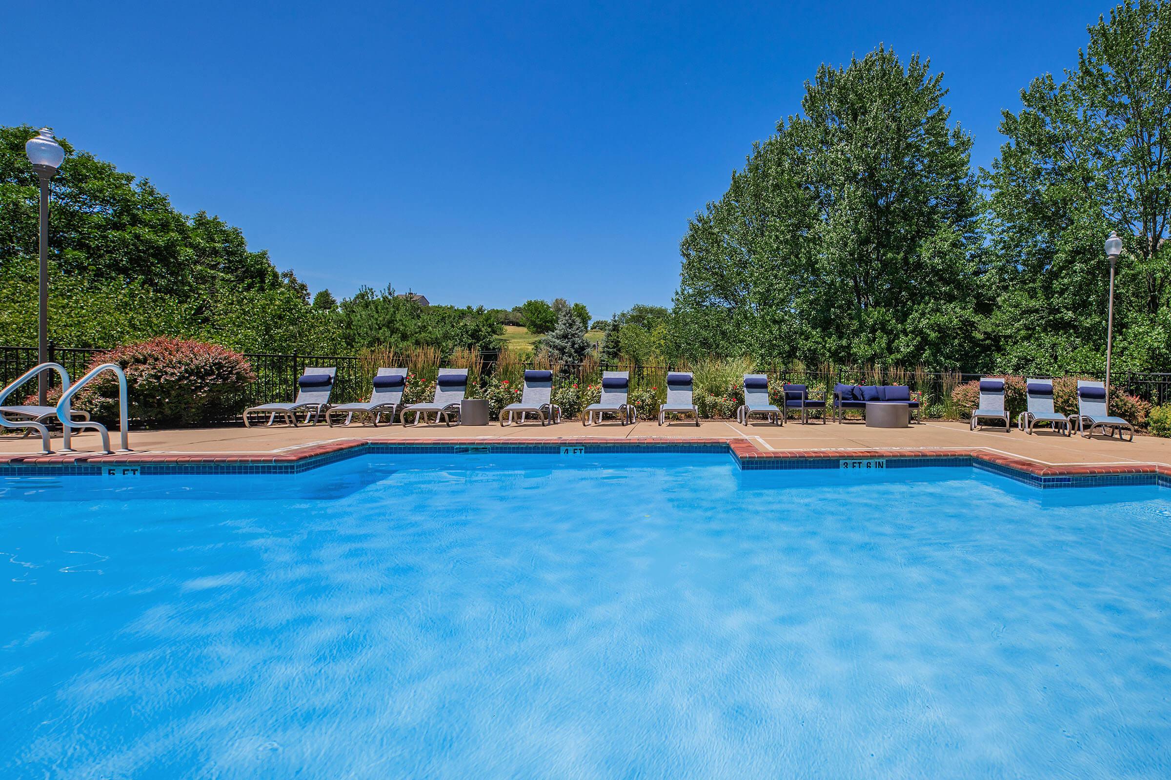 a group of people swimming in a pool of water