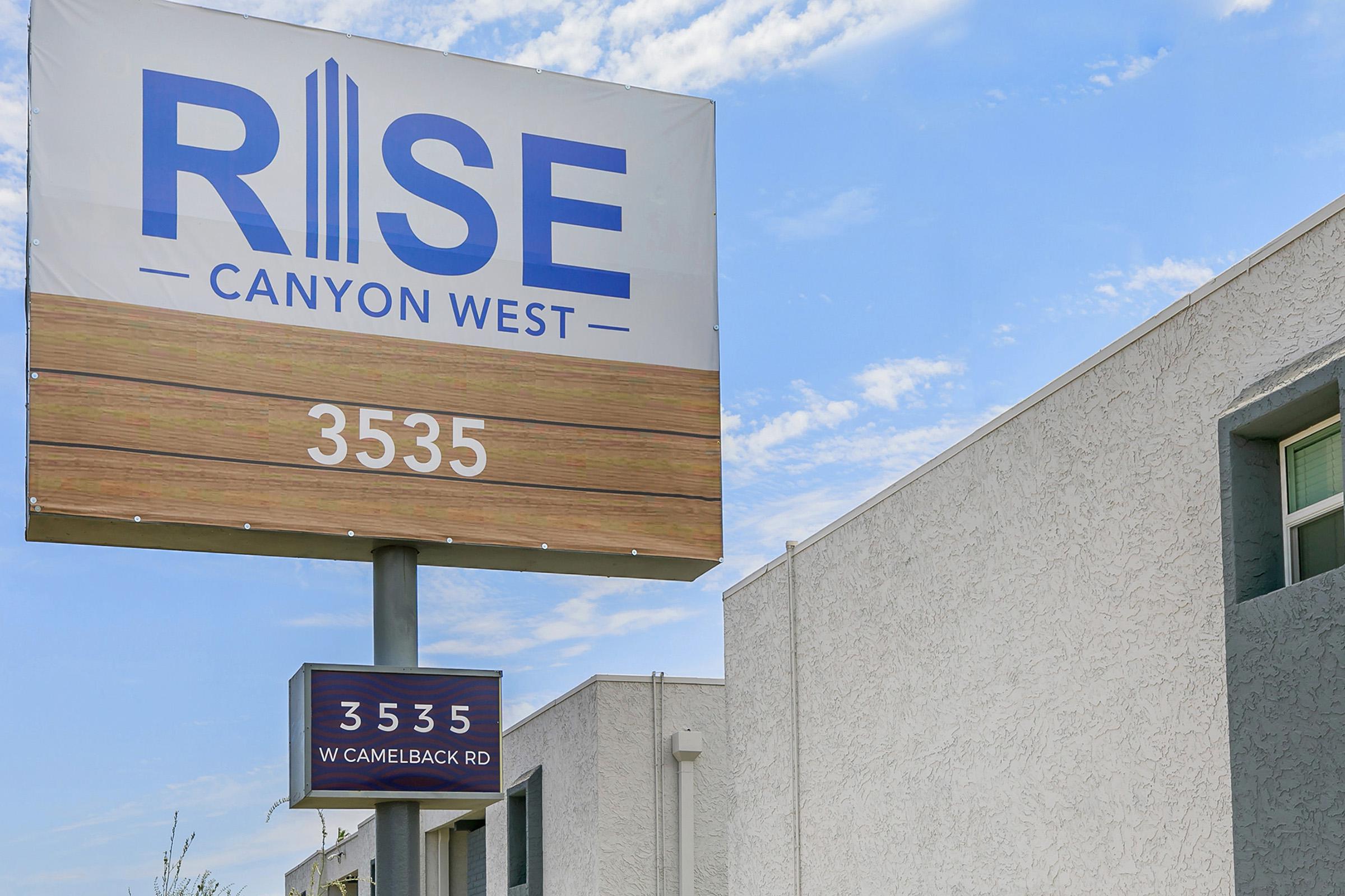 Rise Canyon West Phoenix apartment outdoor sign