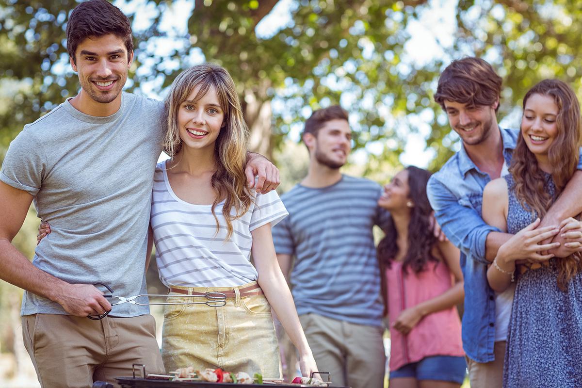 a group of people posing for the camera
