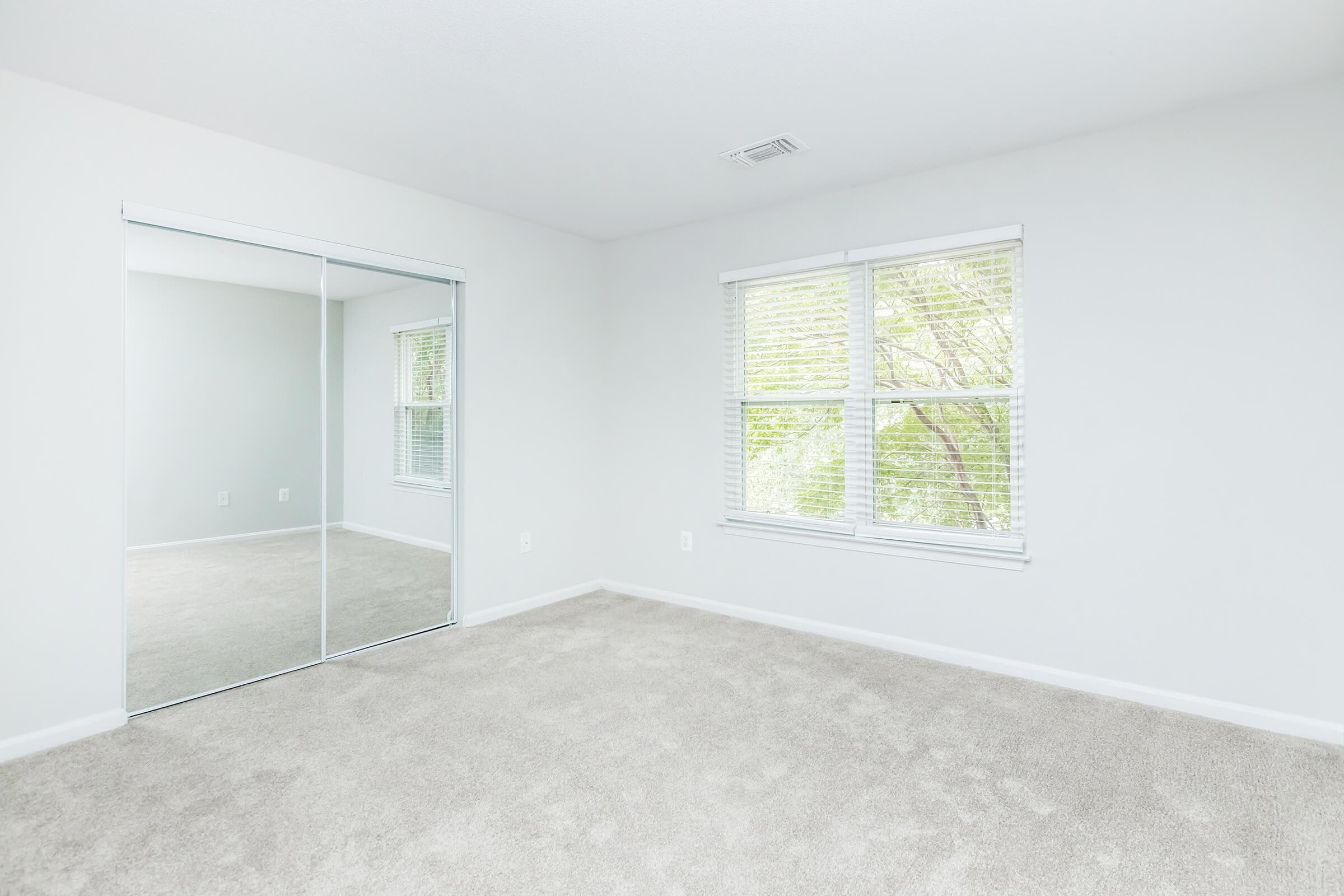 a room with a large window