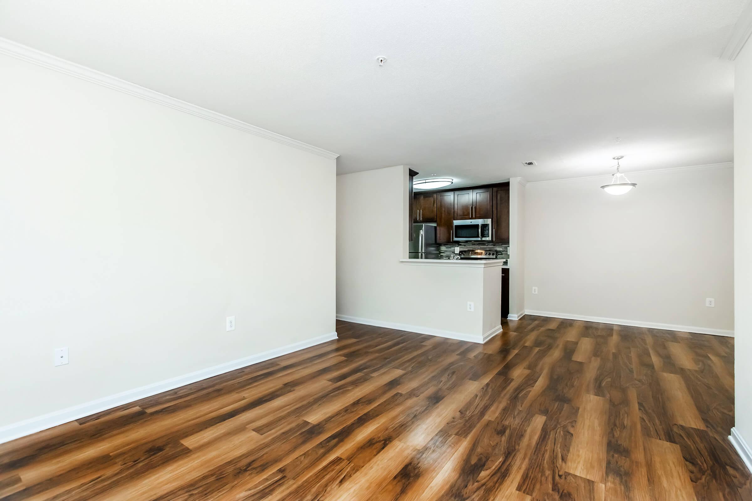 a room with a wood floor