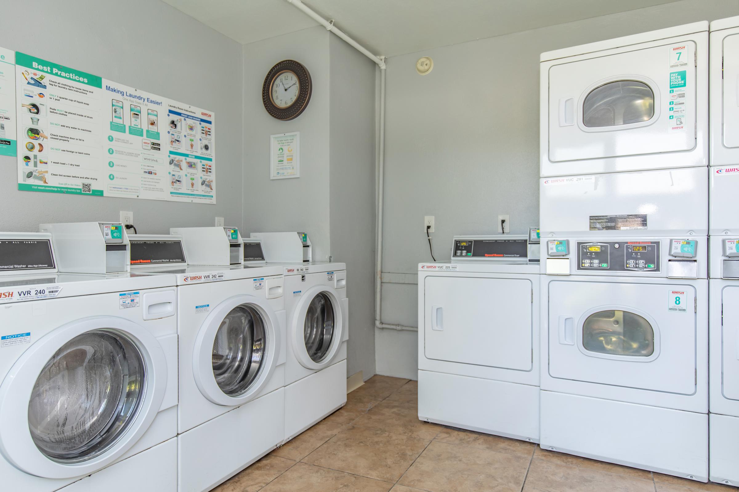 washers and dryers in the community laundry