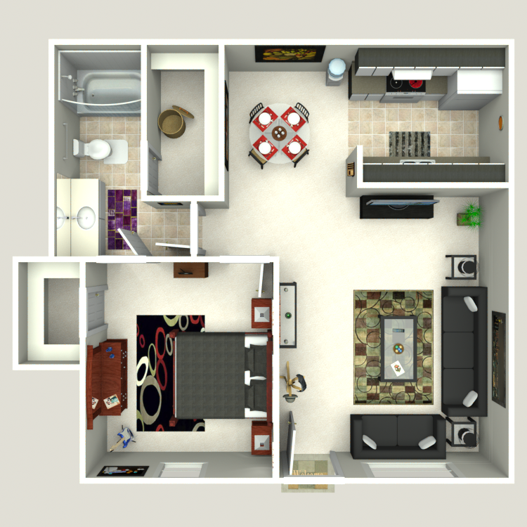 Floor plan image of 1 Bed 1 Bath Flat