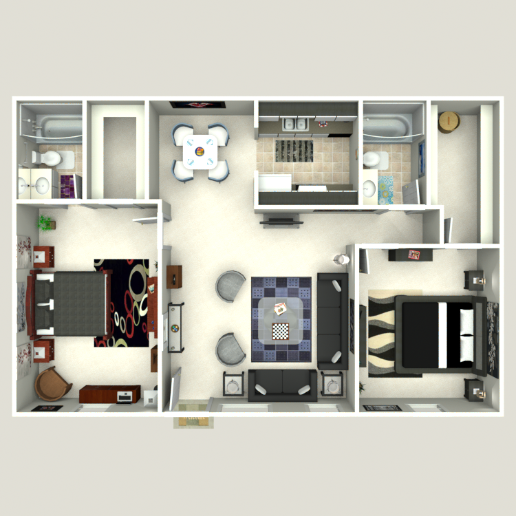 Floor plan image of 2 Bed 2 Bath Flat A