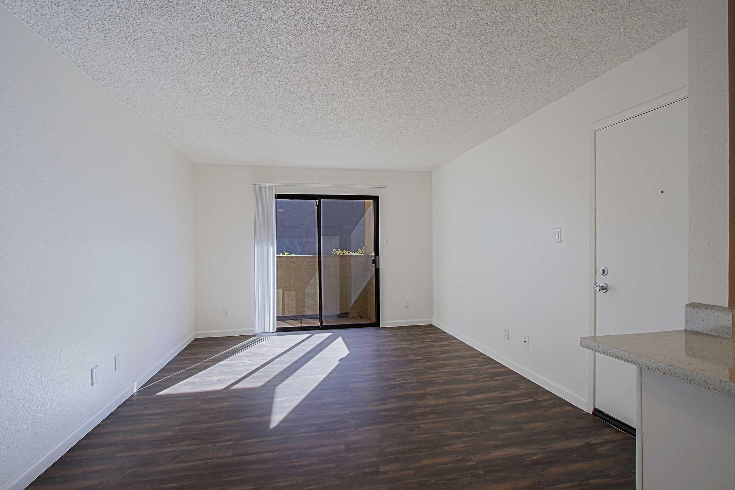 a room with a wood floor