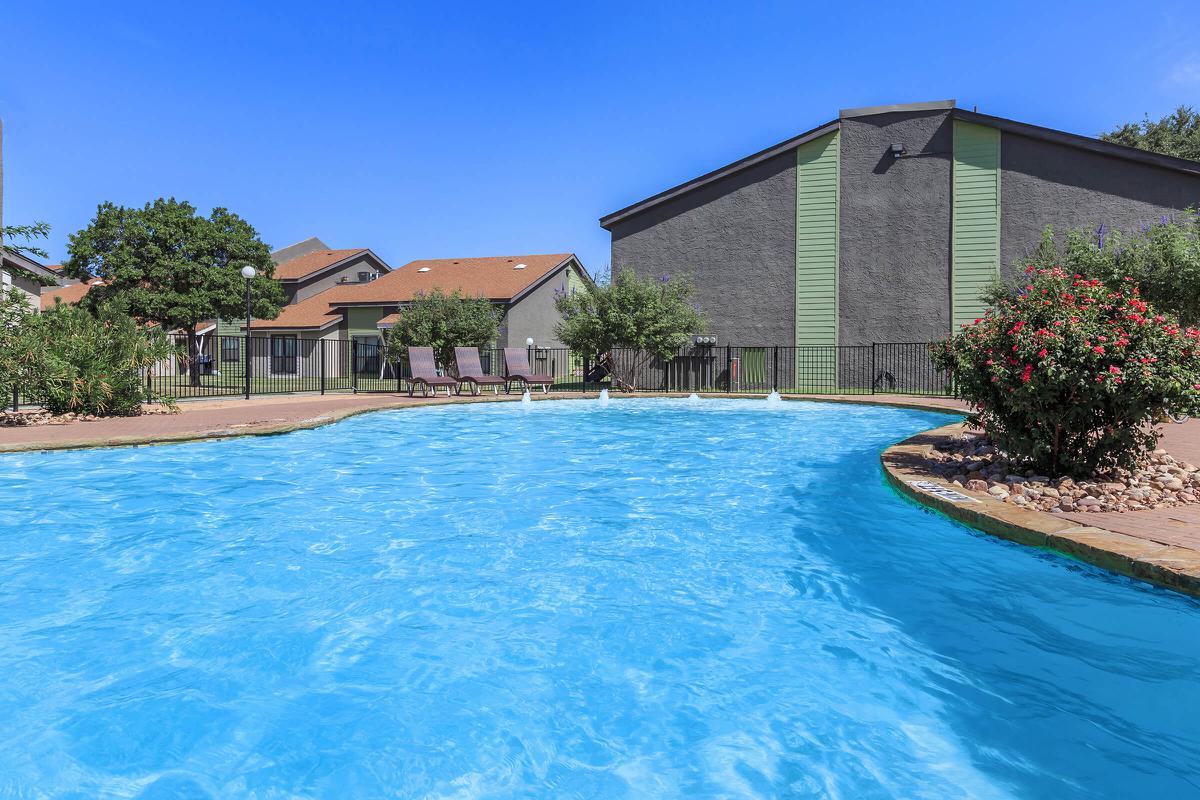 a small house in a pool of water