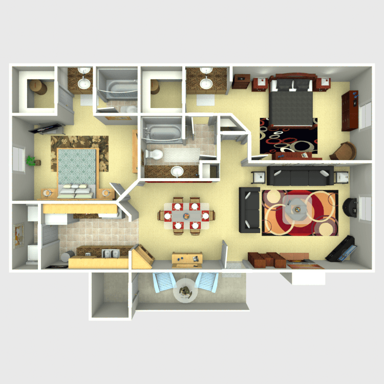 Floor plan image of 2 Bed 2 Bath D
