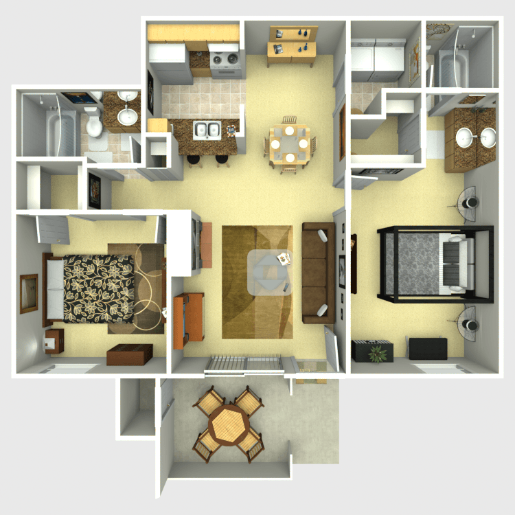 Floor plan image of 2 Bed 2 Bath A