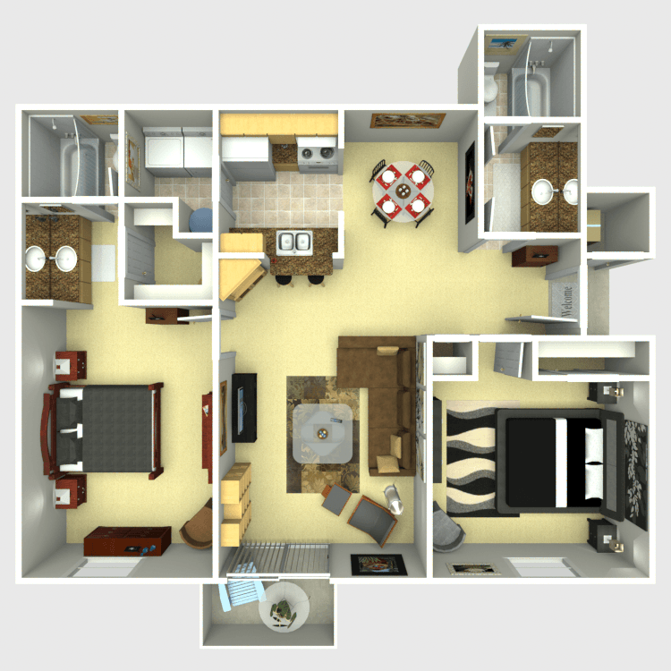 Floor plan image of 2 Bed 2 Bath B