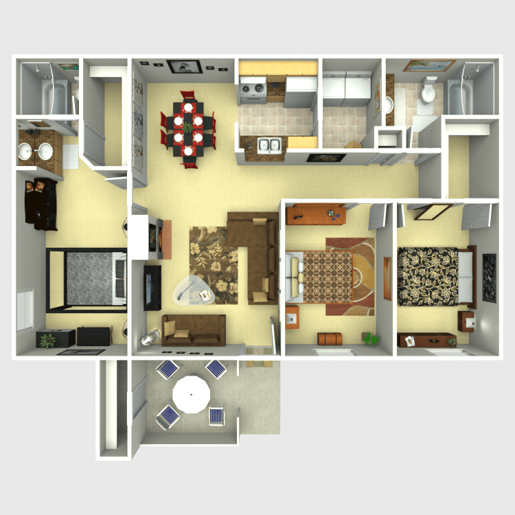 Floor plan image of 3 Bed 2 Bath