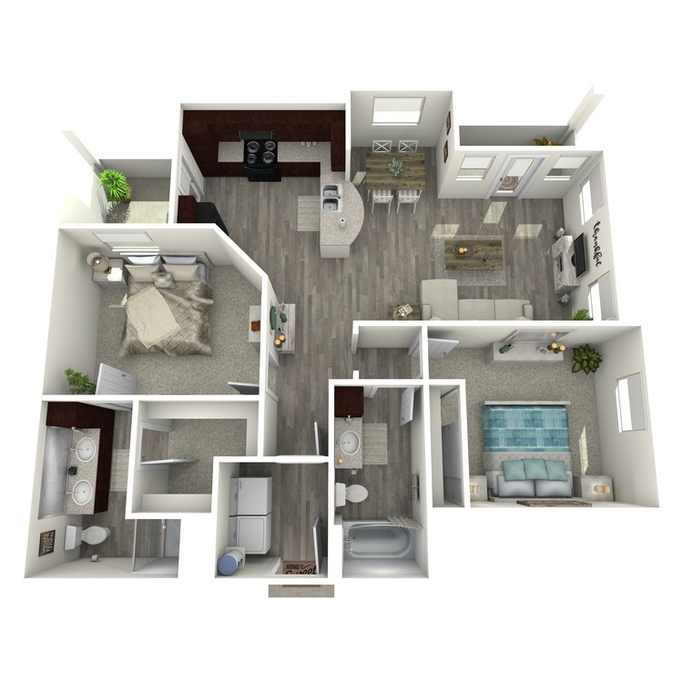 Floor plan image of 2 Bed 2 Bath B