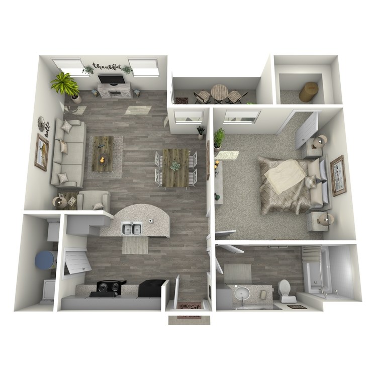 Floor plan image of 1 Bed 1 Bath A1-L