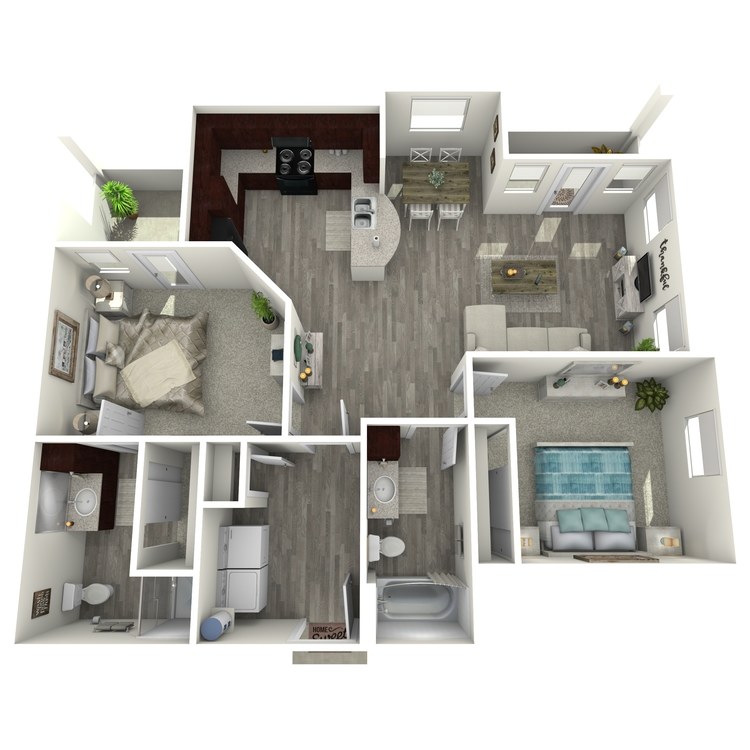 Floor plan image of 2 Bed 2 Bath C