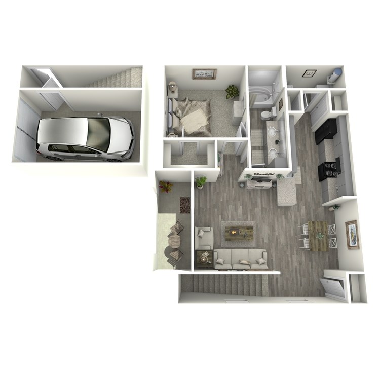 Floor plan image of 1 Bed 1 Bath A3-U