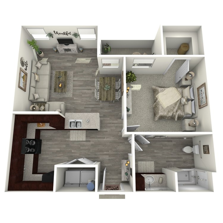 Floor plan image of 1 Bed 1 Bath C
