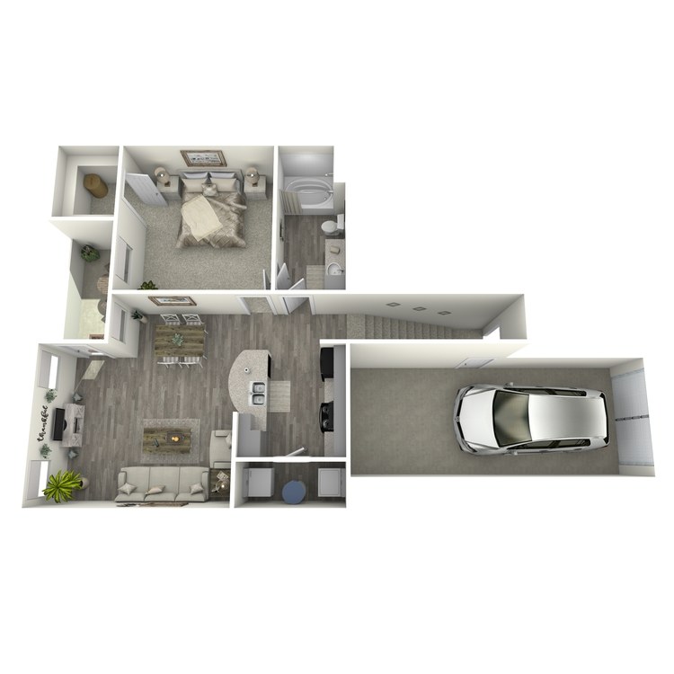 Floor plan image of 1 Bed 1 Bath A1-U