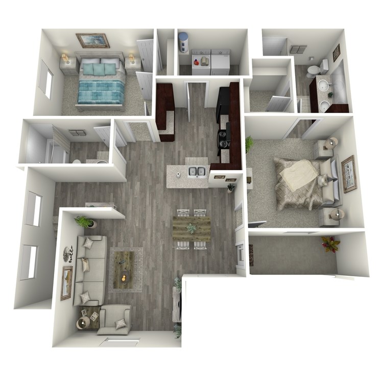 Floor plan image of 2 Bed 2 Bath A
