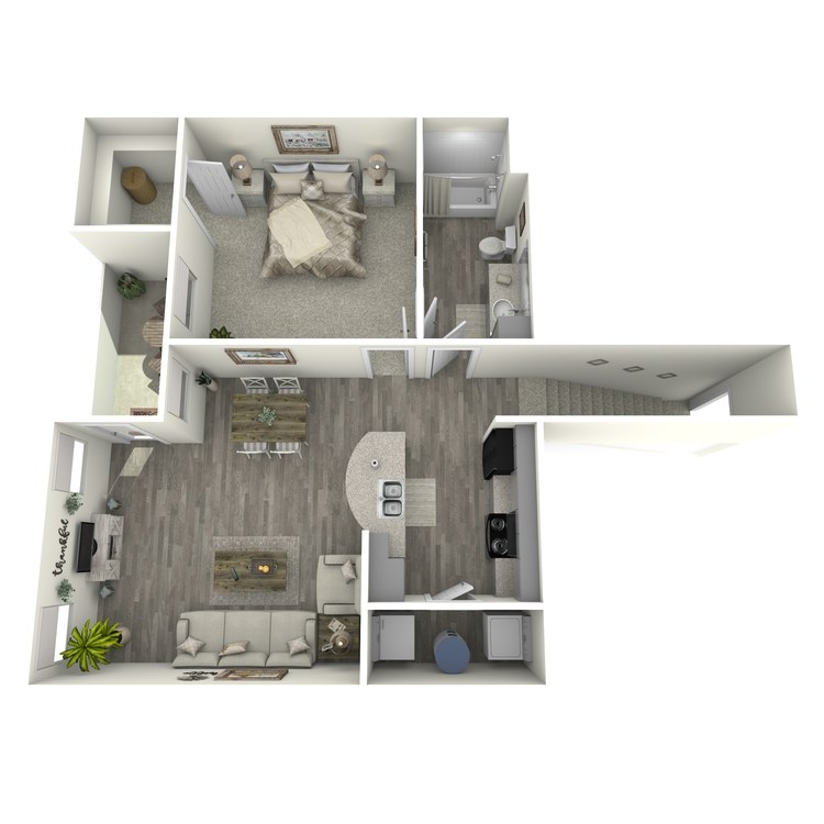 Floor plan image of 1 Bed 1 Bath A1-U-ALT1