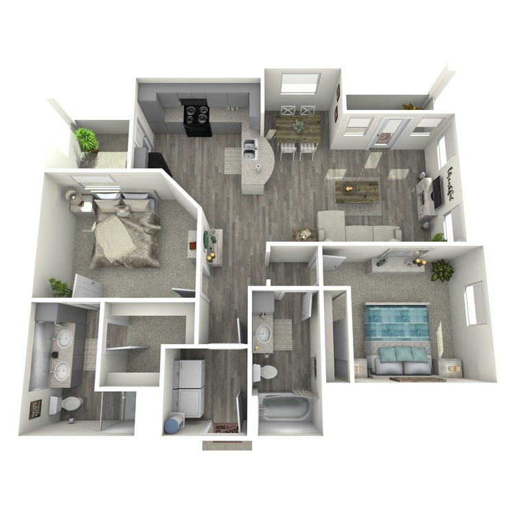 Floor plan image of 2 Bed 2 Bath B2-L